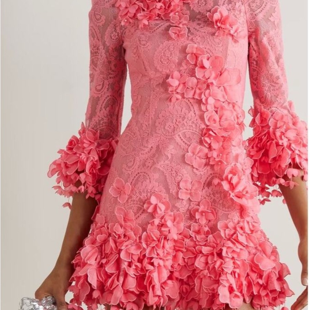 Zimmermann Pink Floral Lace Mini Dress size 0